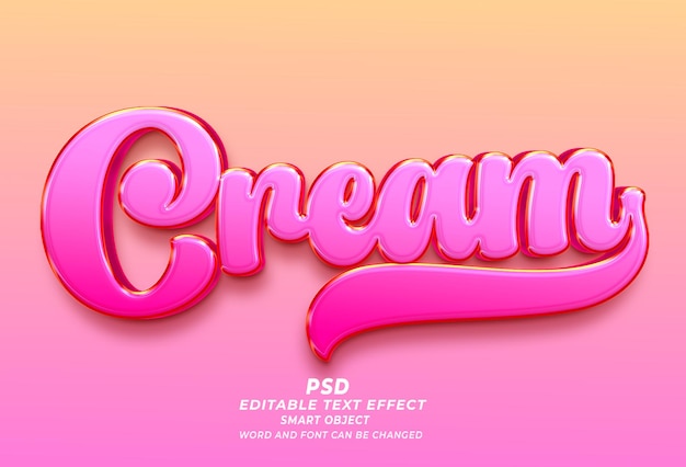 Cream PSD 3D Editable Text Effect