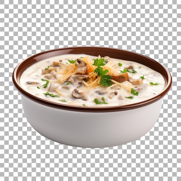 Cream soup on transparent background