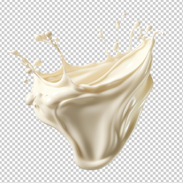 Creamy splash isolated on transparent background