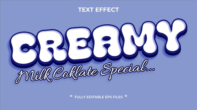 PSD creamy text effect style