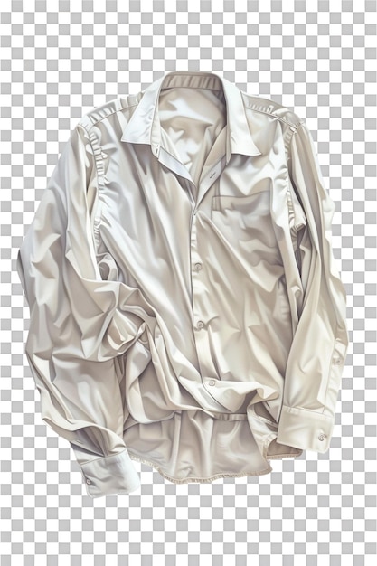 PSD creased shirt on transparent background