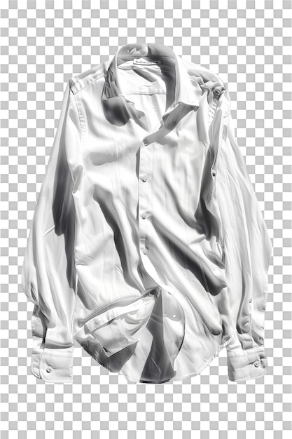 PSD creased shirt on transparent background