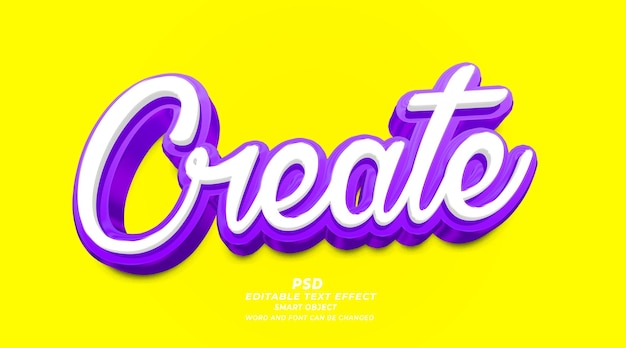 Create 3d editable text effect PSD photoshop template