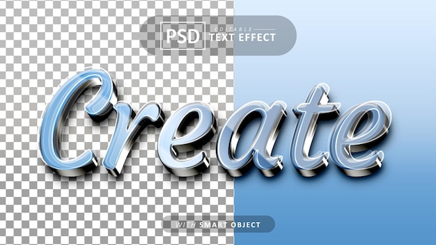 Create 3d text effect editable