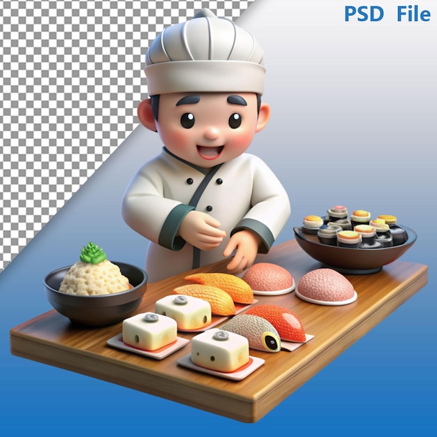 Creative 3D Chef with Whisk Great for Bakery or Pastry Shop Themed Designs