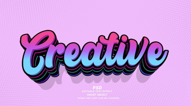 Creative 3d editable photoshop text effect style