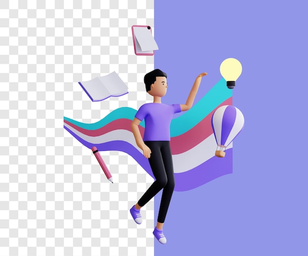 Creative 3d illustration concept with simple design