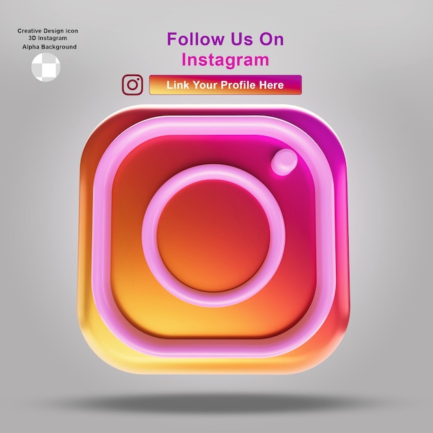 Creative 3D instagram icon