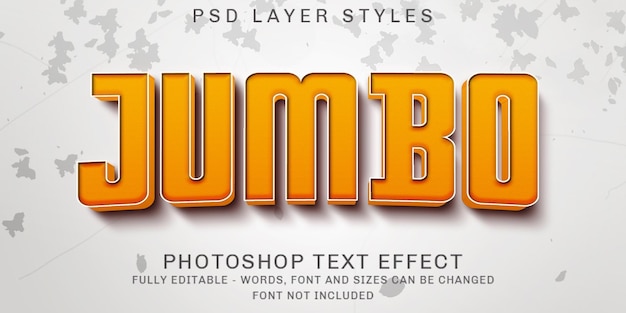 Creative 3d jumbo editable text style effect