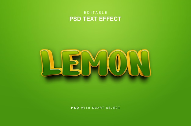 Creative 3d lemon text effect