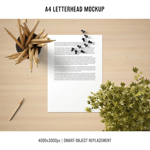 creative a4 letterhead mockup