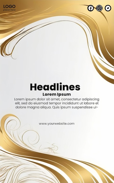 Creative abstract poster with gold design