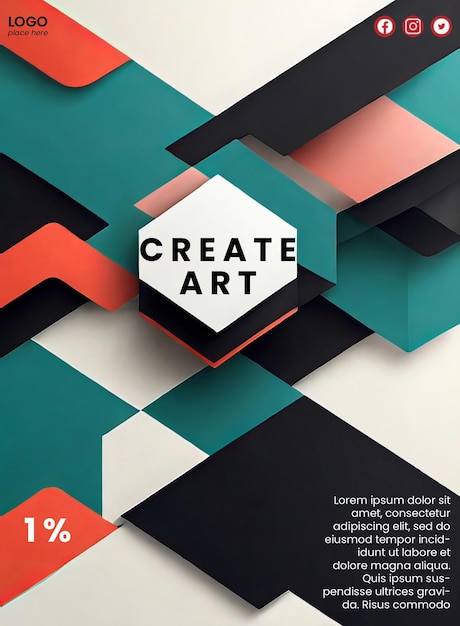 Creative abstract poster with simple design