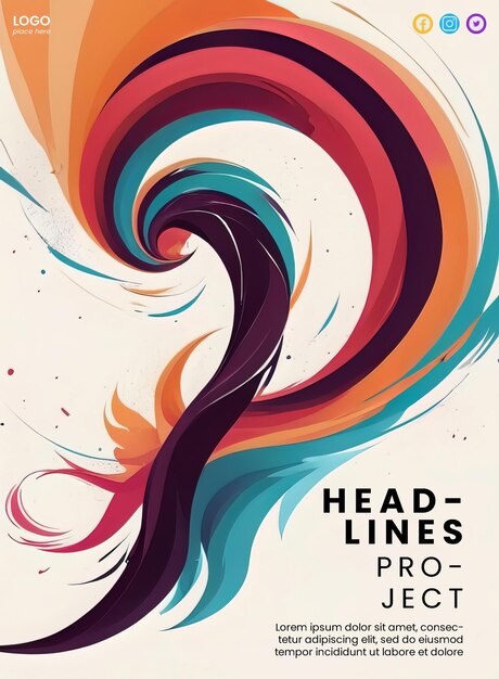 Creative abstract poster with splash design