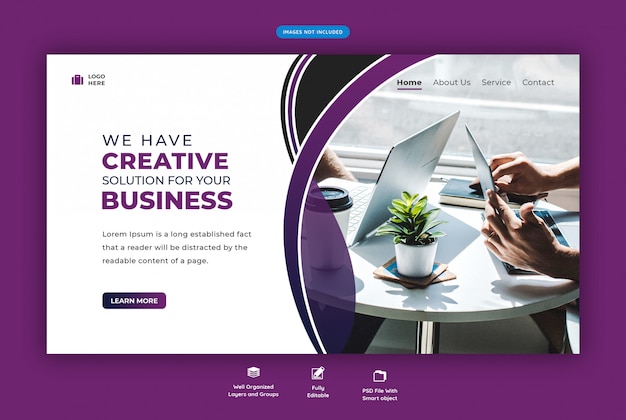 Creative agency business promotion landing page template 