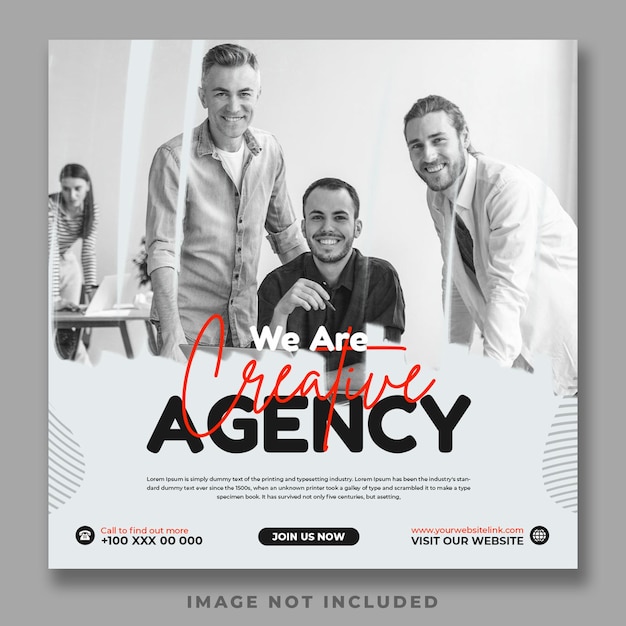 Creative agency or digital marketing social media post