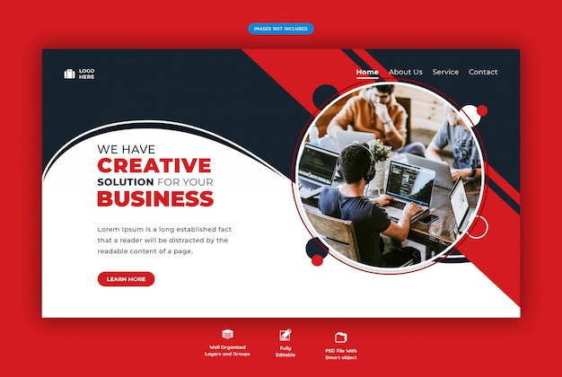 Creative agency promotion landing page template 