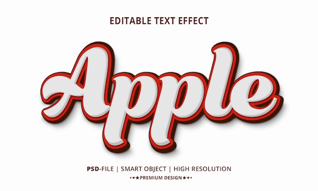 Creative apple 3d editable text effects style