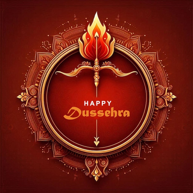 PSD creative banner design for happy dussehra