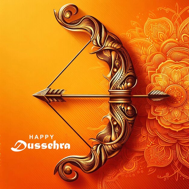 PSD creative banner design for happy dussehra