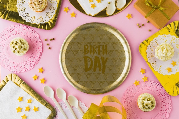 Creative birthday mockup