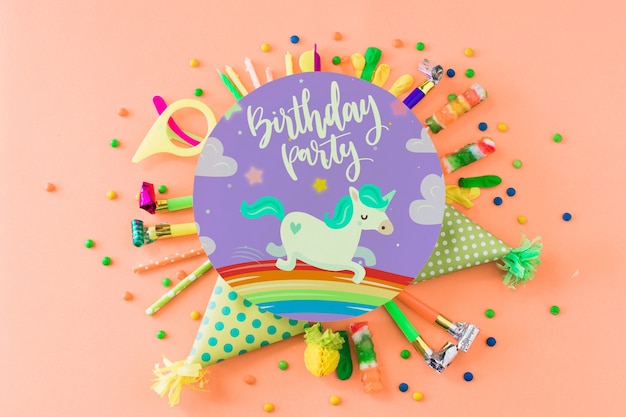 Creative birthday mockup