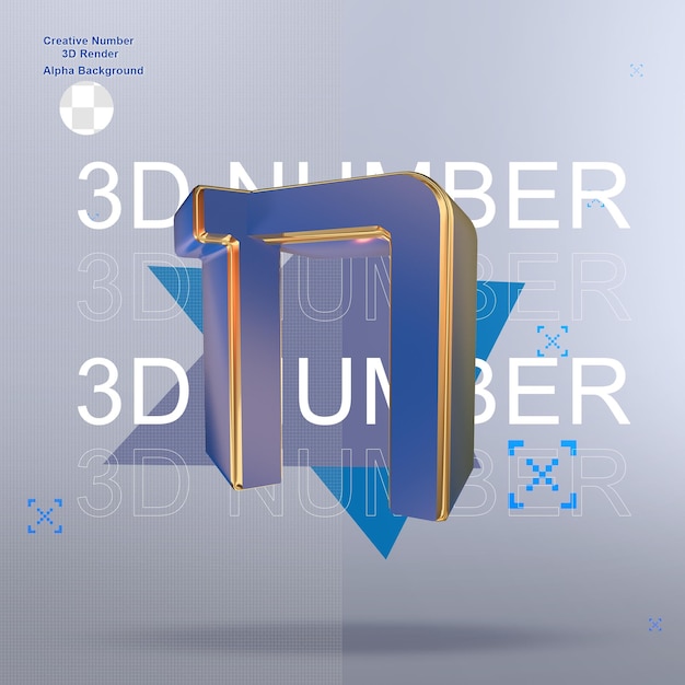 PSD creative blue 3d numbers 17