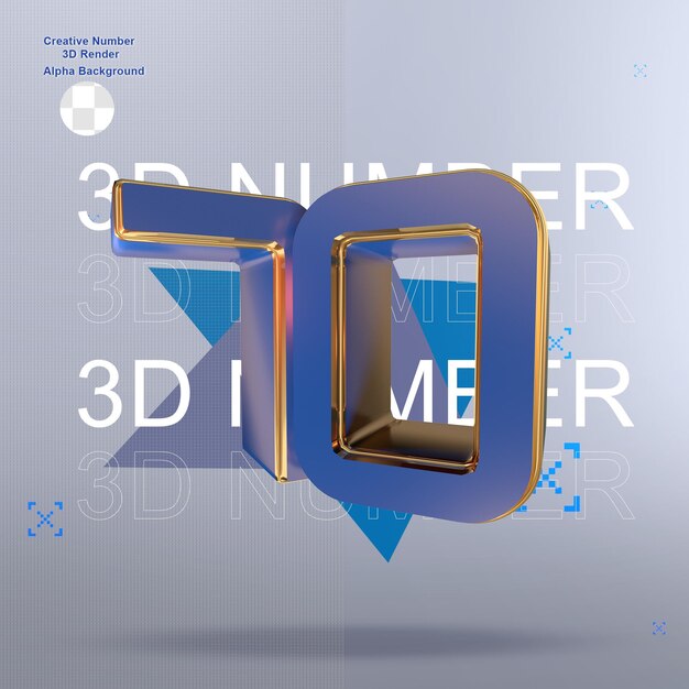 PSD creative blue 3d numbers 70