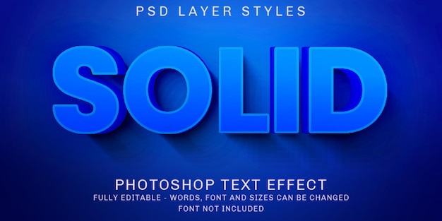 PSD creative blue solid, editable text effects