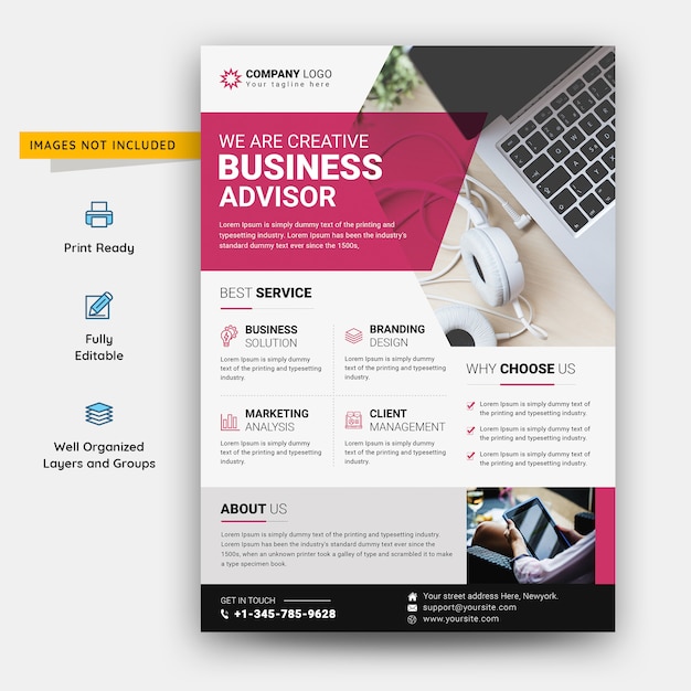 Creative business advisor flyer premium psd template