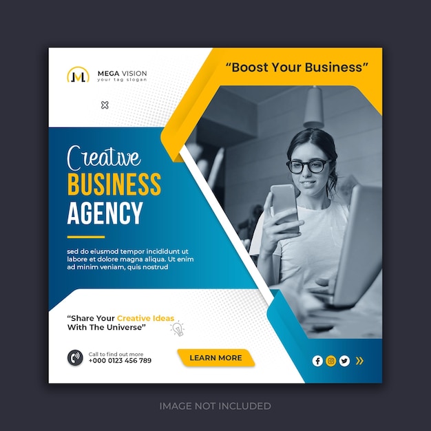 Creative business agency corporate social media instagram web banner template