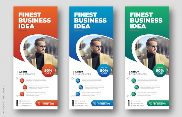 Creative business agency roll up banner design or pull up banner template