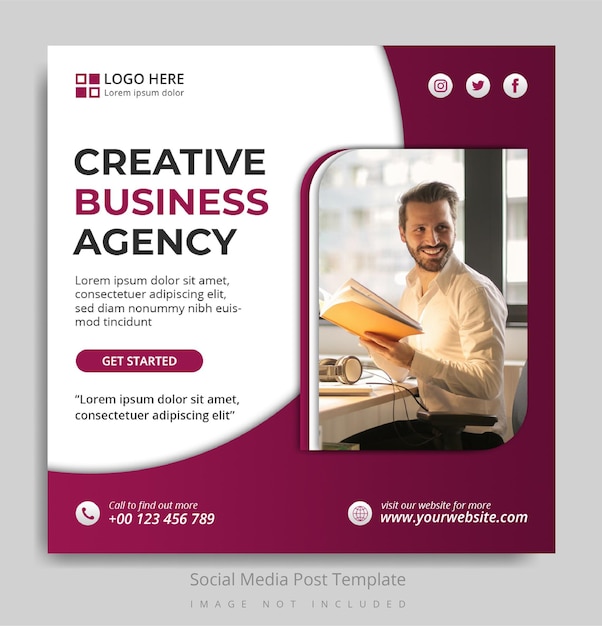 Creative business agency social media post template