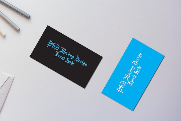 PSD creative business card or thank you card psds free mockup design