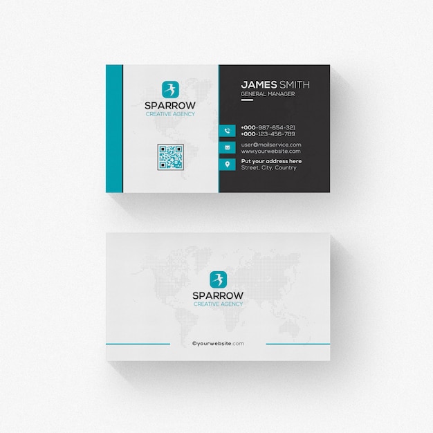 PSD creative business card with aquarium colors