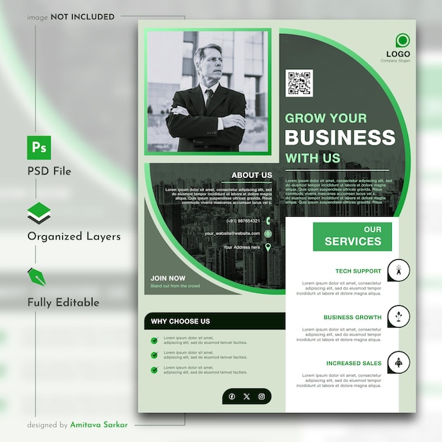 PSD creative business flyer template