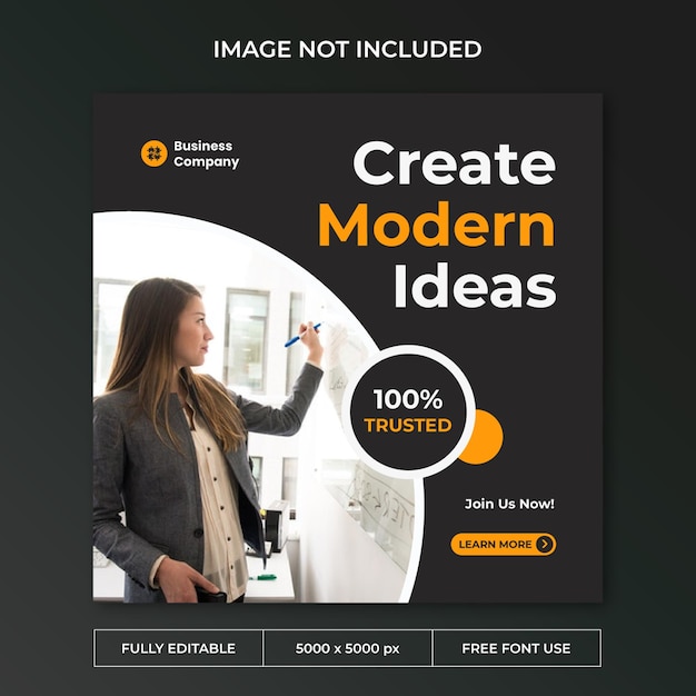 Creative business instagram post social media template