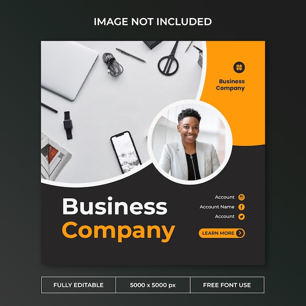 Creative business instagram post social media template