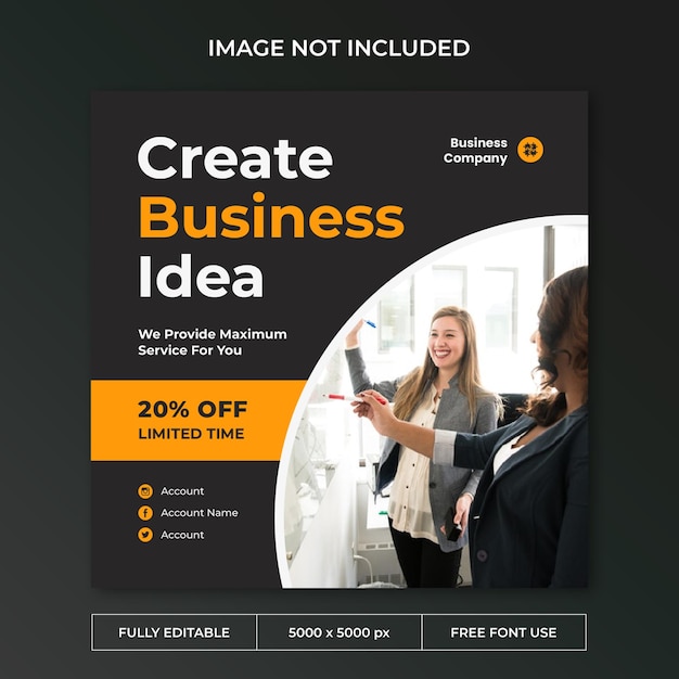 Creative business instagram post social media template