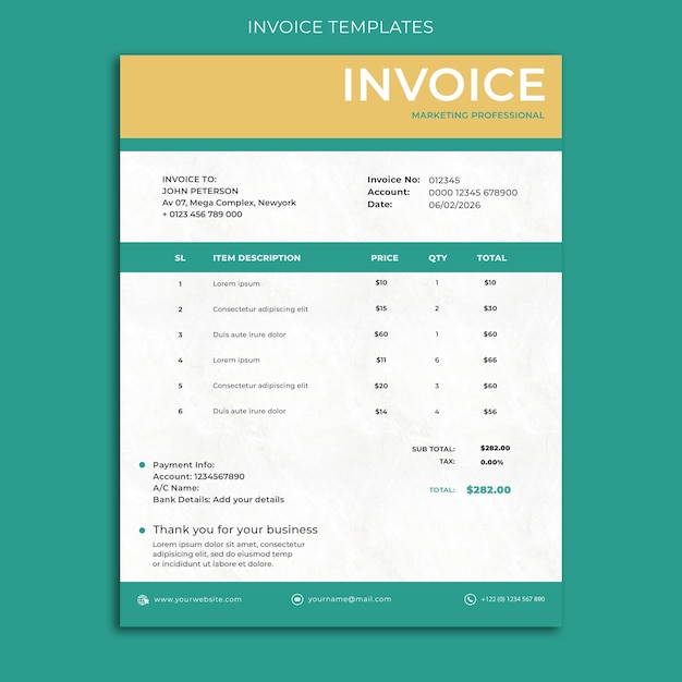 PSD creative business invoice templates