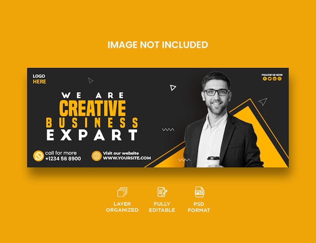 PSD creative business solutions facebook cover web banner or social media banner template