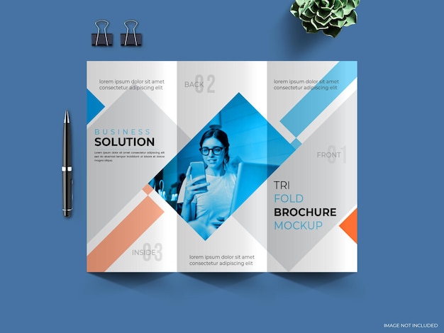 Creative business trifold brochure mockup template