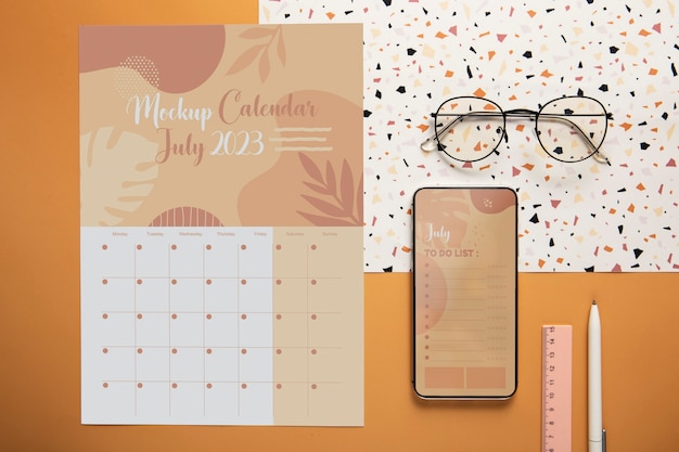 Creative calendar mockup design