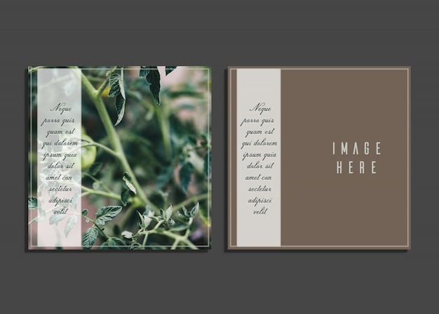 PSD creative card template with image