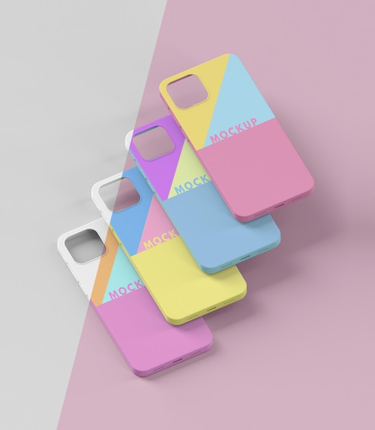 Creative composition of phone case mock-up