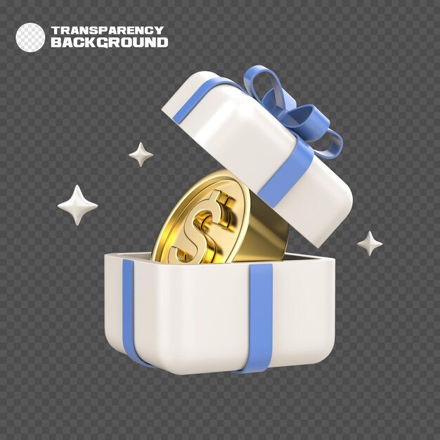 creative concept 3d illustration of coin gift bitcoin