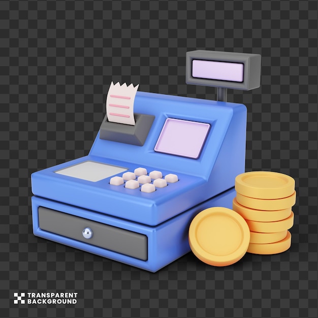 Creative Concept Cash Machine 3D illustration