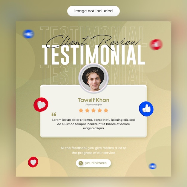 Creative concept client review social media post template