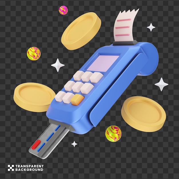 Creative Concept EDC machine money Swipe 3D illustration