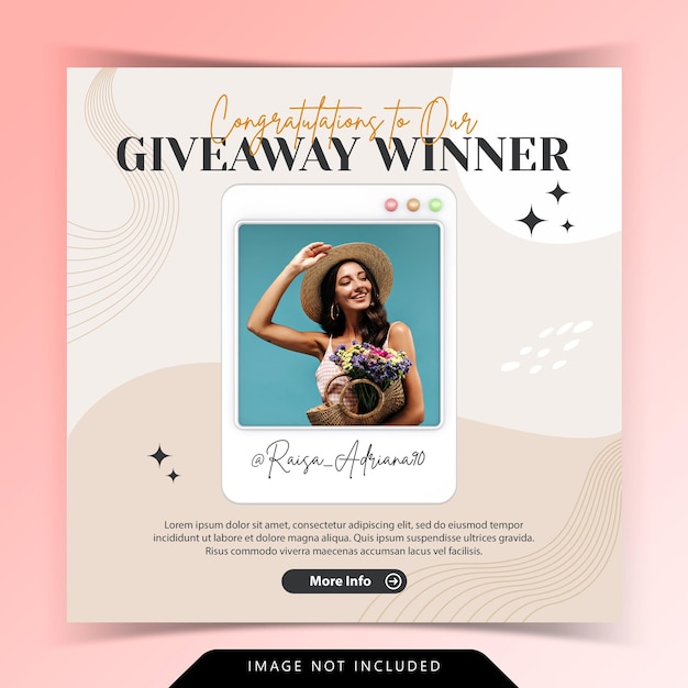 Creative concept giveaway social media instagram post PSD template